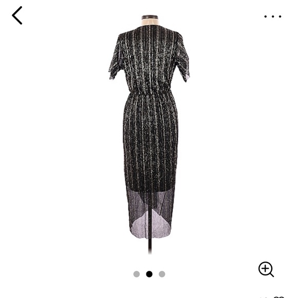 Black Gold Thread Metallic Dress - Picture 2 of 4